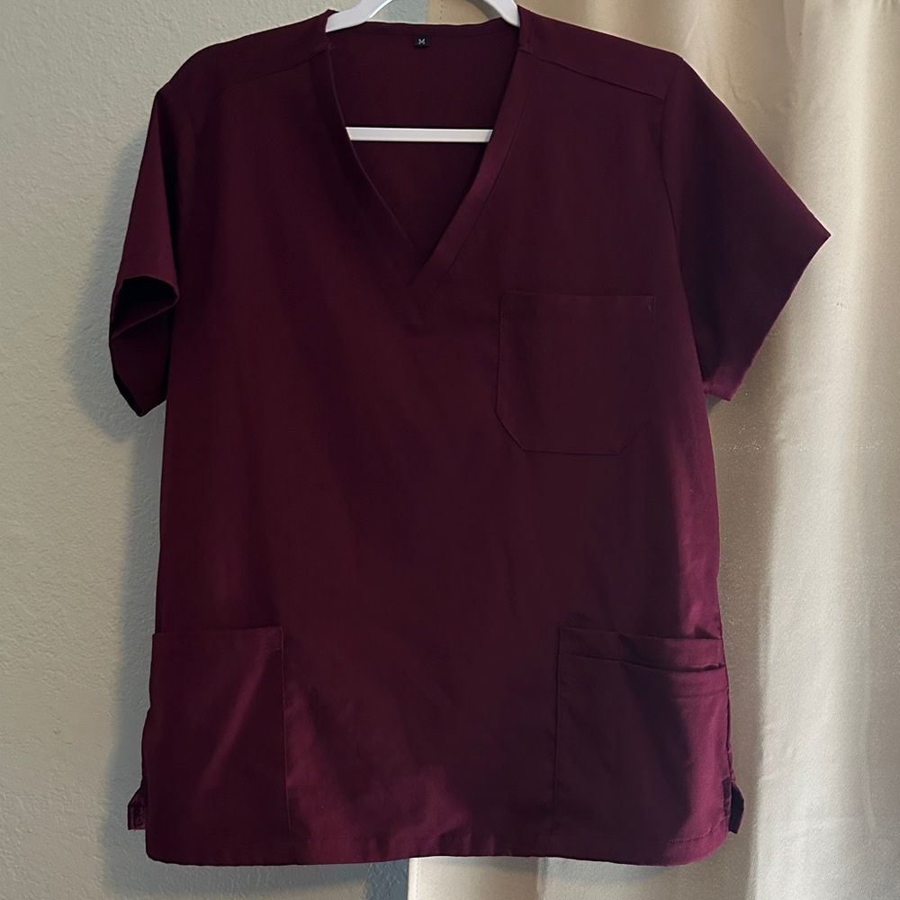 Women’s V-Neck Medical Scrub set- Burgundy
